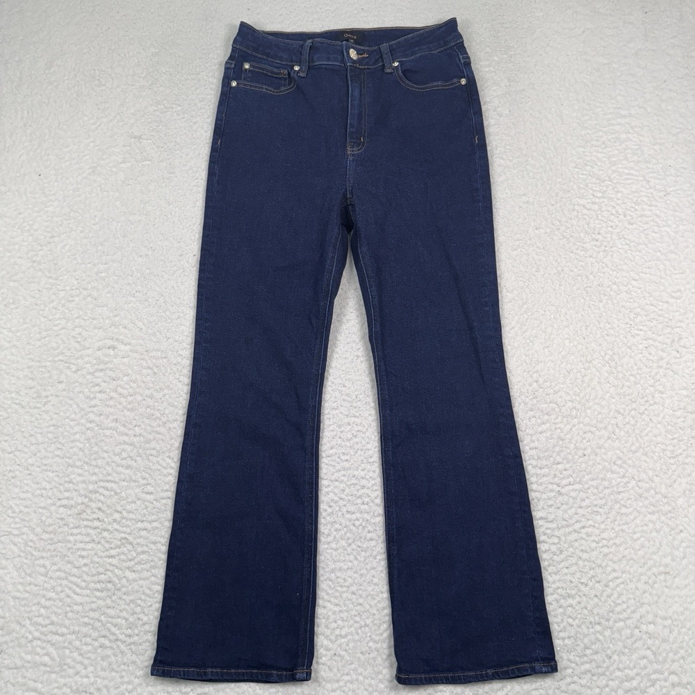 Quince Bella Stretch Kick Flare Jeans Women's 29 X 27 Deep‎ Rinse Blue EUC